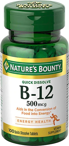 Nature's Bounty Vitamin B12 Sublingual Natural Cherry -- 500 mcg - 100 Microlozenges