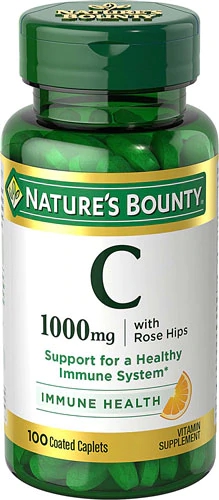 Nature's Bounty Vitamin C Plus Rose Hips -- 1000 mg - 100 Coated Caplets