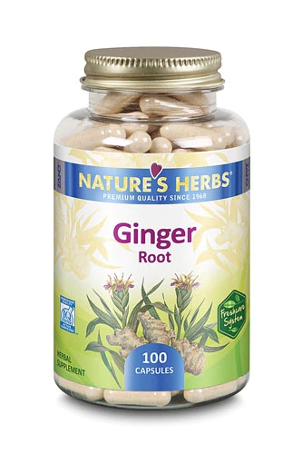 Nature's Herbs Ginger Root -- 100 Capsules