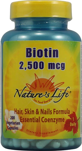 Nature's Life Biotin -- 2500 mcg - 200 Vegetarian Capsules