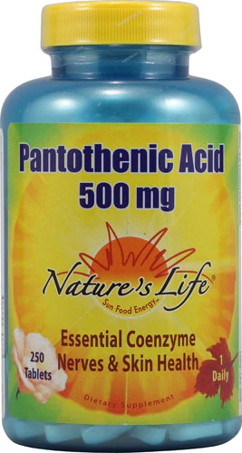 Nature's Life Pantothenic Acid -- 500 mg - 250 Tablets