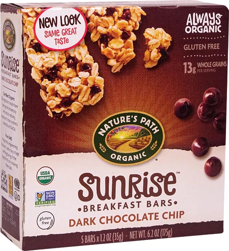 Nature's Path Organic Chewy Granola Bars Gluten Free Dark Chocolate Chip -- 5 Bars