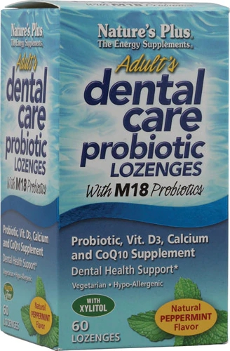 Nature's Plus Adult's Dental Care Probiotic Lozenges Peppermint -- 60 Lozenges