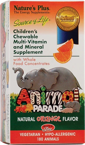 Nature's Plus Animal Parade® Children's Chewable Multi-Vitamin and Mineral Natural Orange -- 180 Chewables