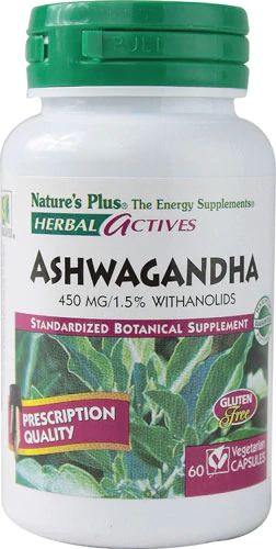 Nature's Plus Herbal Actives Ashwagandha -- 450 mg - 60 Vegetarian Capsules