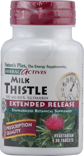 Nature's Plus Herbal Actives Milk Thistle -- 500 mg - 30 Tablets