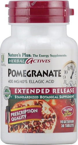 Nature's Plus Herbal Actives Pomegranate -- 400 mg - 30 Vegetarian Tablets
