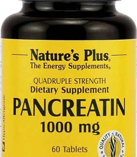 Nature's Plus Pancreatin -- 1000 mg - 60 Tablets