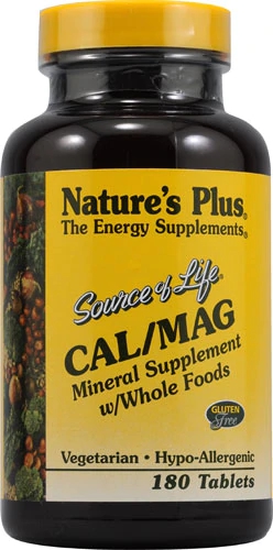 Nature's Plus Cal Mag Mineral Supplement with Whole Foods -- 180 Tablets