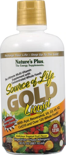Nature's Plus Source of Life® GOLD Liquid Multi-Vitamin Supplement Tropical Fruit -- 30 fl oz