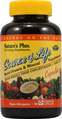Nature's Plus Source of Life® Multi-Vitamin and Mineral Supplement -- 180 Vegetarian Capsules