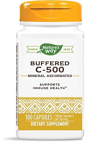 Nature's Way Buffered C-500 -- 500 mg Vitamin C per Serving - 100 Capsules