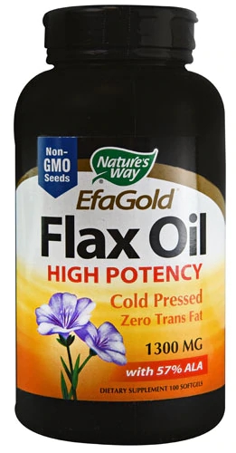 Nature's Way EfaGold® Flax Oil High Potency -- 1300 mg - 100 Softgels