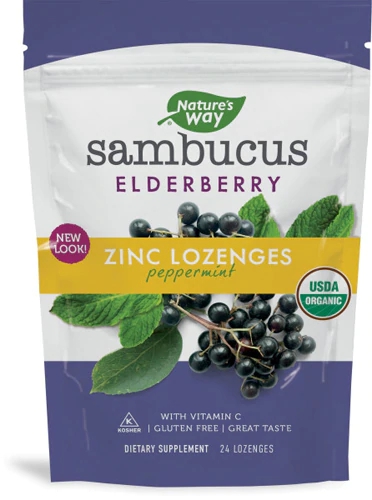 Nature's Way Sambucus Zinc Lozenges Mint -- 24 Lozenges