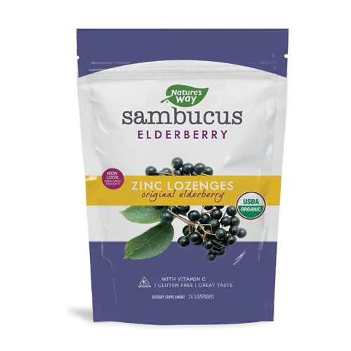 Nature's Way Sambucus Zinc Lozenges Original Elderberry -- 24 Lozenges