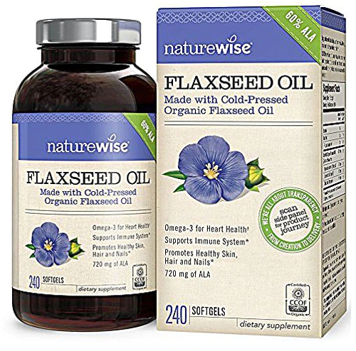 Naturewise Organic Flaxseed Oil -- 240 Softgels