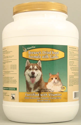 NaturVet Brewer's Dried Yeast Formula plus Vitamins Garlic -- 5000 Chewable Tablets