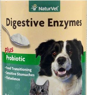 NaturVet Digestive Enzymes plus Probiotic for Cats & Dogs -- 1 lb