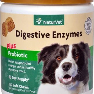NaturVet Digestive Enzymes Plus Probiotic Soft Chews for Dogs -- 120 Soft Chews