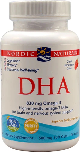 Nordic Naturals DHA Strawberry -- 500 mg - 90 Softgels
