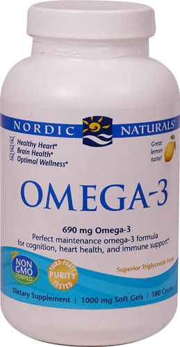 Nordic Naturals Omega-3 Lemon -- 690 mg - 180 Softgels