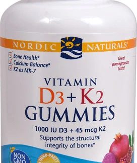 Nordic Naturals Vitamin D3 plus K2 Gummies Pomegranate -- 60 Gummies