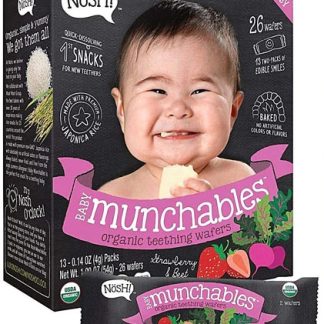 Nosh Baby Munchables Teething Wafers - Strawberry & Beet -- 13 Packs