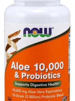 NOW Aloe 10,000 & Probiotics -- 60 Veg Capsules
