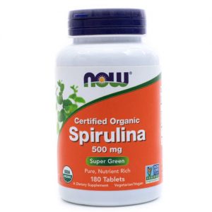 NOW Certified Organic Spirulina -- 500 mg - 180 Tablets