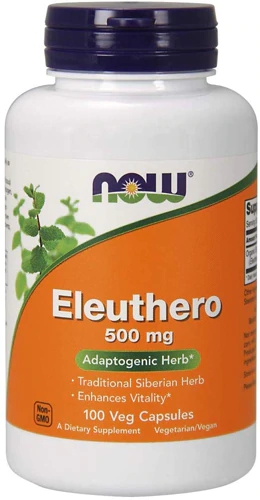 NOW Eleuthero -- 500 mg - 100 Veg Capsules