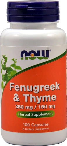 NOW Fenugreek & Thyme -- 100 Capsules