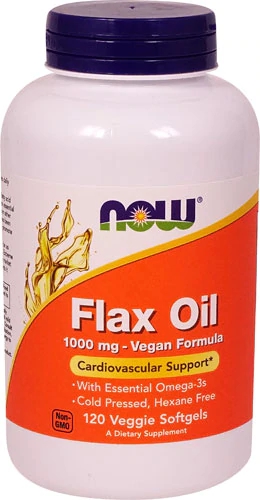 NOW Foods Flax Oil -- 1000 mg - 120 Veggie Softgels