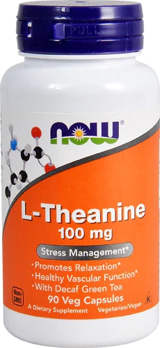 NOW Foods L-Theanine -- 100 mg - 90 Vegetarian Capsules