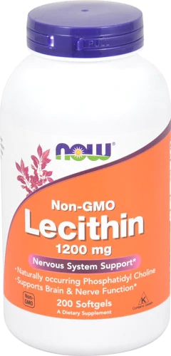 NOW Foods Non-GMO Lecithin -- 1200 mg - 200 Softgels