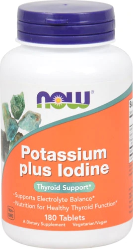 NOW Foods Potassium plus Iodine -- 180 Tablets