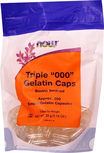 NOW Foods Triple "000" Gelatin Caps -- 200 Capsules