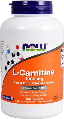 NOW L-Carnitine -- 1000 mg - 100 Tablets