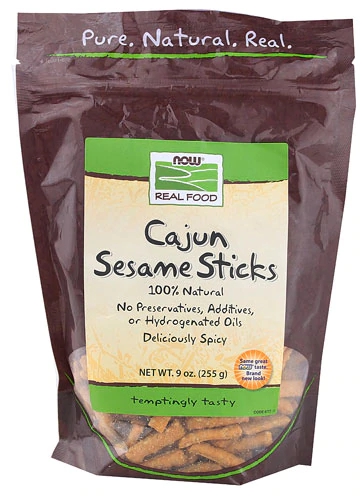 NOW Real Food Cajun Sesame Sticks -- 9 oz