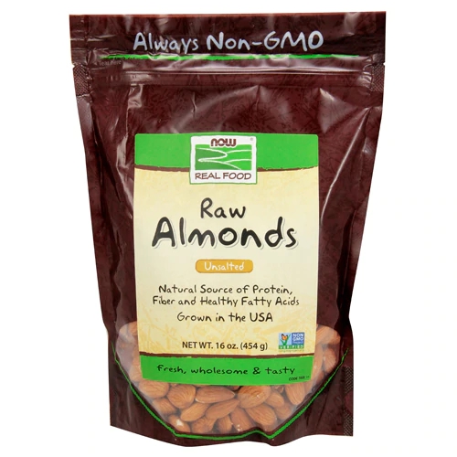 NOW Real Food Raw Almonds Unsalted -- 16 oz