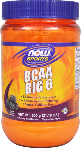 NOW Sports BCAA Big 6 Natural Grape -- 21.16 oz