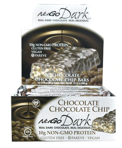 NuGo Nutrition NuGo Dark® Bars Gluten Free Chocolate Chocolate Chip -- 12 Bars