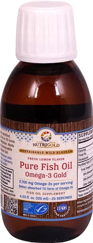 NutriGold Pure Fish Oil Omega-3 Gold™ Fresh Lemon -- 4.23 fl oz