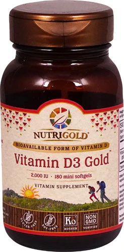 NutriGold Vitamin D3 Gold™ -- 2000 IU - 60 Vegan Capsules