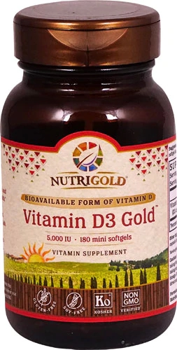 NutriGold Vitamin D3 Gold™ -- 5000 IU - 60 Vegan Capsules