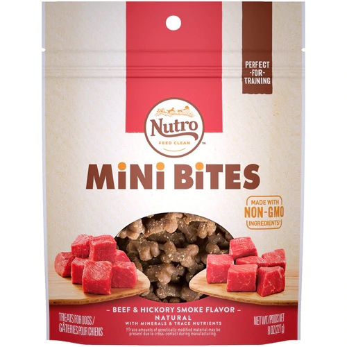 Nutro Mini Bites Dog Treats Beef & Hickory Smoke Flavor -- 8 oz