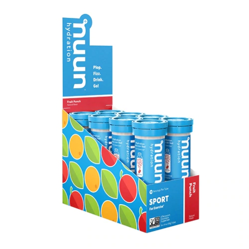 NUUN Hydration Electrolyte Tablets Sport for Exercise Fruit Punch -- 8 Tubes