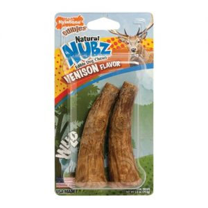 Nylabone Natural Nubs Edible Dog Chews Antler Medium Venison -- 2 Dog Treats