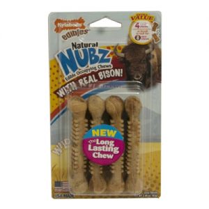 Nylabone Natural Nubz Edible Dog Chews Small Bison -- 4 Dog Treats