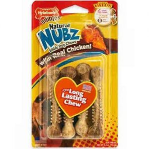 Nylabone Natural Nubz Edible Dog Chews Small Chicken -- 4 Dog Treats