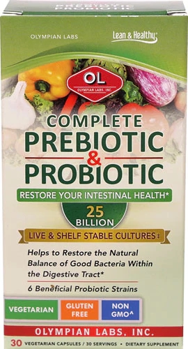 Olympian Labs Complete Prebiotic & Probiotic -- 25 billion - 30 Vegetarian Capsules
